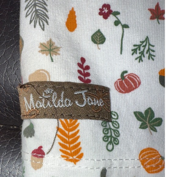 Matilda Jane‎ Girls Size 6 Fall Harvest Leaf Pumpkin Long Sleeve Ruffle Top - Picture 6 of 8